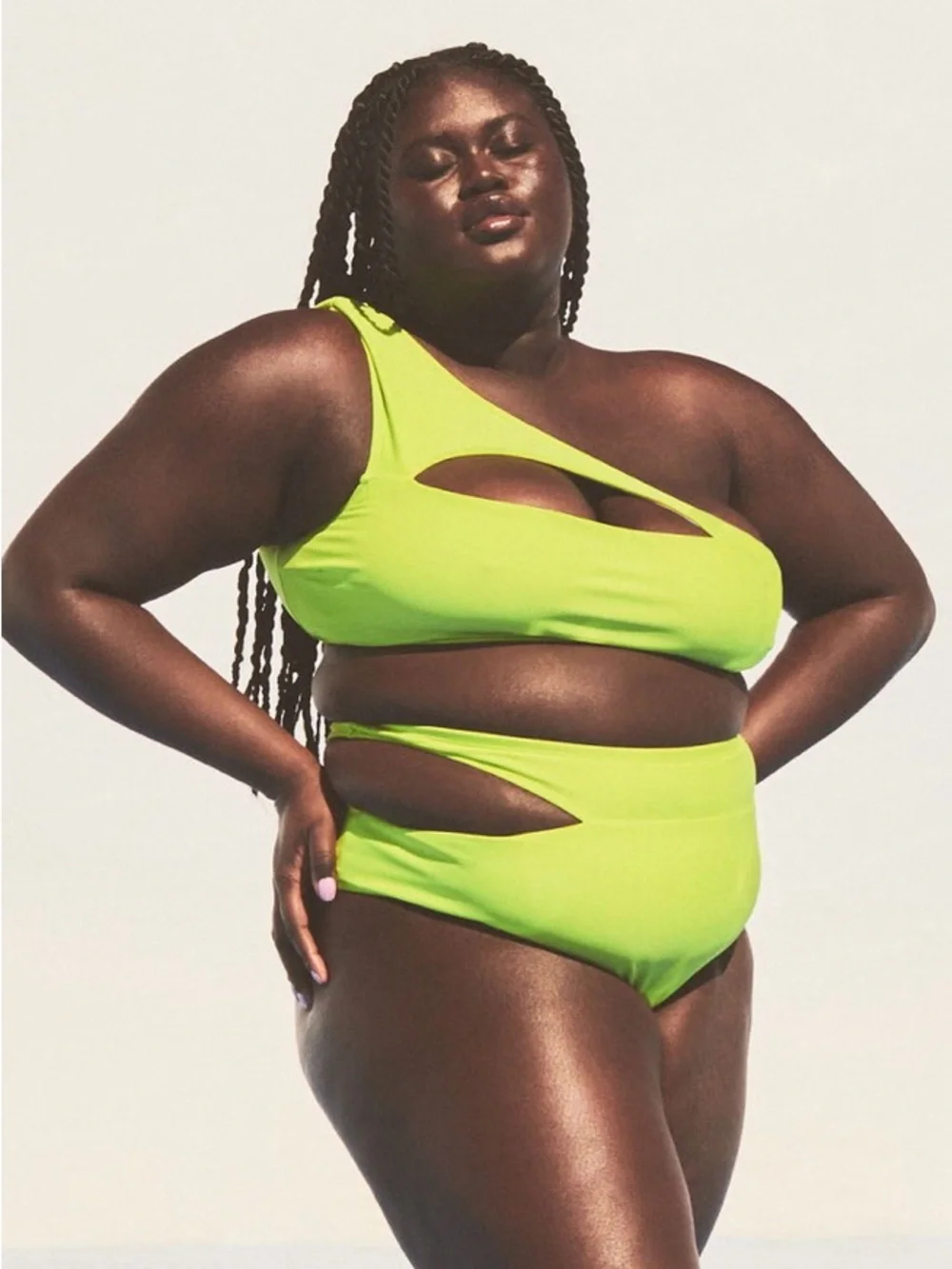 Gabi Fresh Swim x ELOQUII Cutout‎ One Shoulder Bikini